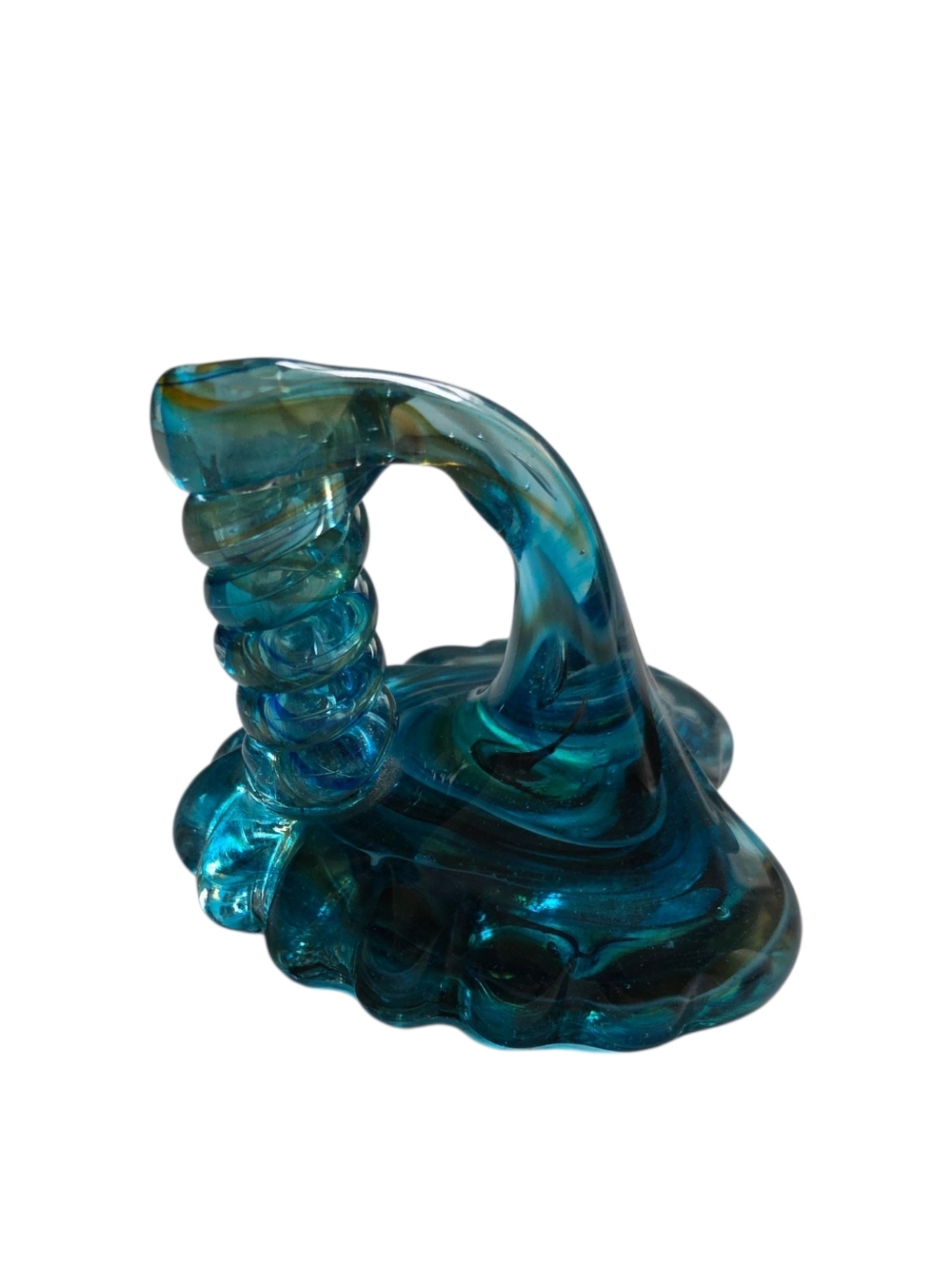Hand Blown Art Glass Paperweight Bud Vase - Picture 3 of 7